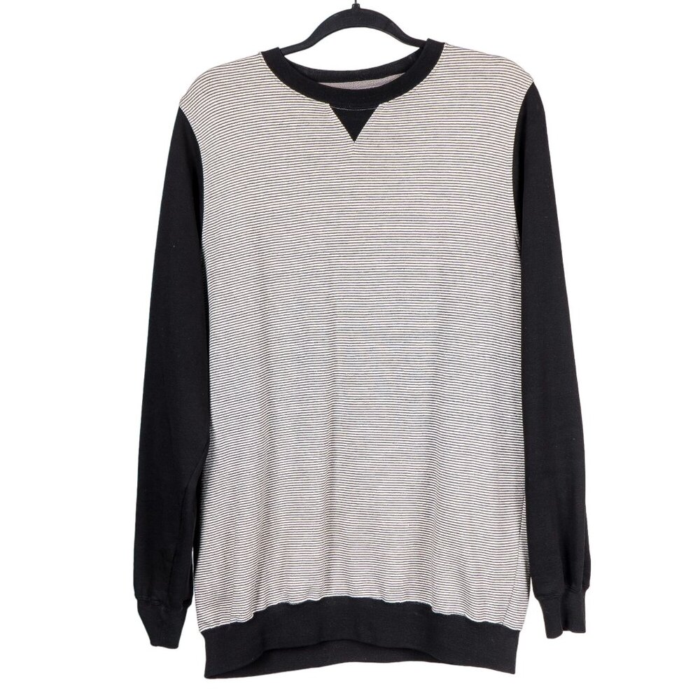 Striped VTG Sweatshirt L Mens Colorblock Black White Contrast  Robert Peritz